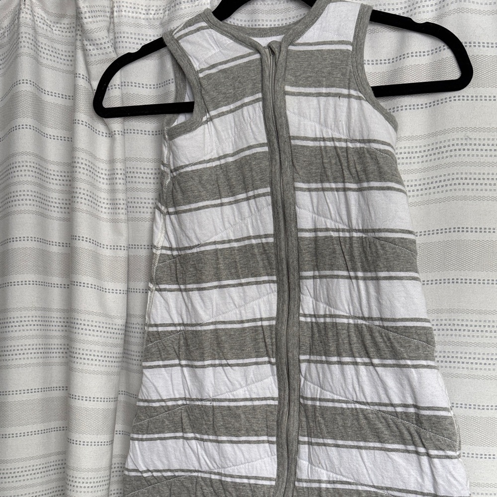 Burt's Bees Baby Gray and White Striped Sleep Sack